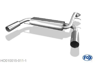 HO010015-011, Honda Civic III/ CRX II EC8/9 ED6/7/9 EE8/9, Einddemper met uitgang rechts/links - 1x90mm  Type 10 rechts/links Geheel RVS, Absortie demper, mooie diepe sound, Met E-keur