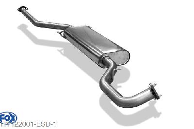 HY122001-ESD, Hyundai Santa Fe 4x4 - DM 2.2l D 145kW, Einddemper 63,5mm Buisdiameter Geheel RVS, Absortie demper, mooie diepe sound, Met E-keur