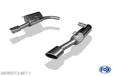 JA060013-461, Jaguar XK8/ XKR Typ QEV/ QDV 4.2l 219/291kW, Einddemper rechts/links O63,5 - 115x85mm  Type 38 rechts/links 63,5mm Buisdiameter Geheel RVS, Absortie demper, mooie diepe sound, Teilegutachten (eintragungspflichtig)