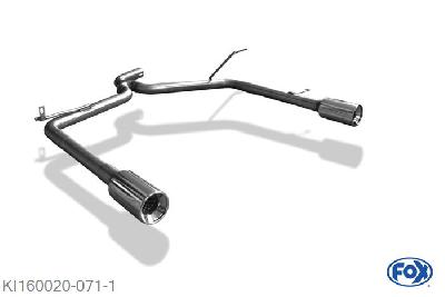 KI160020-071, Kia Cee`d Kombi/ Caravan 1.4l 80kW 1.6l 90/93kW 2.0l 105kW, Endrohrgeweih rechts/links passend op den originele Einddemper - 1x90mm  Type 13 rechts/links Geheel RVS, ABE (eintragungsfrei)