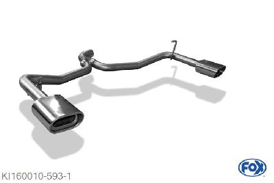 KI160010-593, Kia Pro Cee`d 1.4l 80kW 1.6l 90/93kW 2.0l 105kW, Endrohrgeweih rechts/links - 135x80mm  Type 53 rechts/links Geheel RVS, Met E-keur