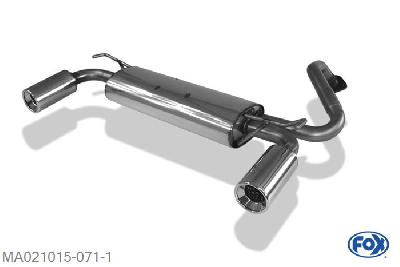 MA021015-071, Mazda 323F/323C Typ BA 1.3l 54kW 1.5l 65kW 1.6l 70/72kW 1.8l 84kW, Einddemper met uitgang rechts/links  - 1x90mm  Type 13 rechts/links 45mm Buisdiameter Geheel RVS, Absortie demper, mooie diepe sound, Teilegutachten (eintragungspfl