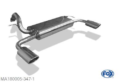 MA180005-347, Mazda 5 - CR1 1.8l 85kW 2.0l 107/110kW, Einddemper met uitgang rechts/links - 115x85mm  Type 32 rechts/links 55mm Buisdiameter Geheel RVS, Absortie demper, mooie diepe sound, Teilegutachten (eintragungspflichtig)