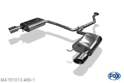 MA191013-465, Mazda 6 Typ GH Benzin 2.0l 108/114kW 2.5l 125kW, Einddemper rechts/links - 106x71mm  Type 38 rechts/links 55mm/ 2x50mm Buisdiameter Geheel RVS, Absortie demper, mooie diepe sound, Met E-keur