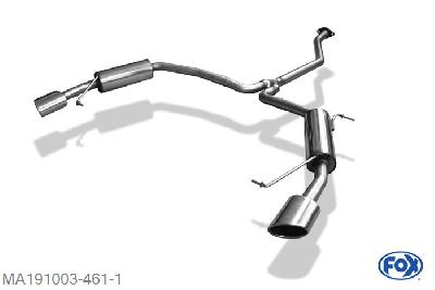 MA191003-461, Mazda 6 Typ GH Diesel 2.2l D 132kW, Einddemper rechts/links - 115x85mm  Type 38 rechts/links 55/ 2x50 Buisdiameter Geheel RVS, Absortie demper, mooie diepe sound, Met E-keur