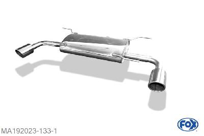 MA192023-133, Mazda 6 - GJ Kombi 2.0l 107/121kW 2.5l 141kW, Einddemper met uitgang rechts/links - 1x100mm  Type 16 rechts/links 63,5mm Buisdiameter Geheel RVS, Absortie demper, mooie diepe sound, Met E-keur