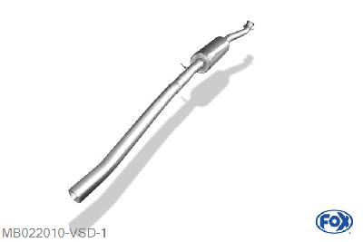 MB022010-VSD, Mercedes A-Klasse A220 - 176 4-matic 2.0l 135kW, Voordemper 63,5mm Buisdiameter Geheel RVS, Absortie demper, mooie diepe sound, ECE-certification