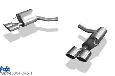 MB043004-346, Mercedes E-Klasse W212 3.5l 200/215kW 5.5l 285kW 3.0l CDI 155/170kW, Einddemper rechts/links - 2x106x71mm  Type 32 rechts/links 63,5mm Buisdiameter Geheel RVS, Absortie demper, mooie diepe sound, Met E-keur