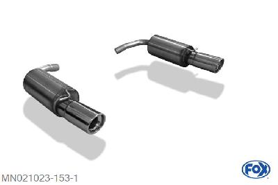MN021023-153, Mini Cooper Clubman R55 1.6l 128kW, Einddemper rechts/links - 1x100mm  Type 17 rechts/links 2x45mm Buisdiameter Geheel RVS, Absortie demper, mooie diepe sound, Met E-keur