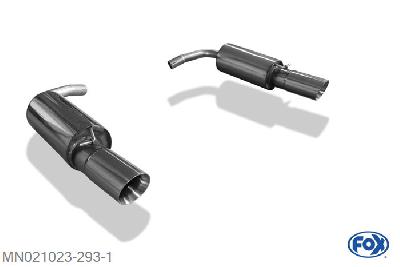 MN021023-293, Mini Cooper Clubman R55 1.6l 128kW, Einddemper rechts/links - 1x100mm  Type 25 rechts/links 2x45mm Buisdiameter Geheel RVS, Absortie demper, mooie diepe sound, Met E-keur