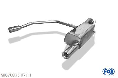 MI070063-071, Mitsubishi Carisma Typ DAO 1.9l D 75kW, Einddemper met uitgang rechts/links - 1x90mm  Type 13 rechts/links Geheel RVS, Absortie demper, mooie diepe sound, Met E-keur