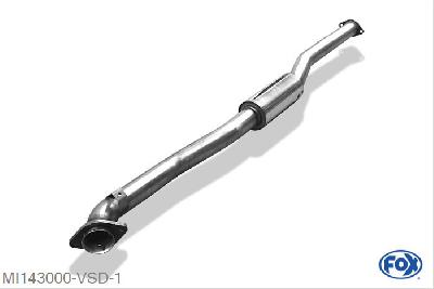 MI143000-VSD, Mitsubishi Lancer Evolution X 2.0l 217kW, Voordemper 70mm Buisdiameter Geheel RVS, Absortie demper, mooie diepe sound, Met E-keur
