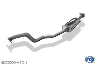 NI220000-VSD, Nissan Juke - F15 1.6l 140kW, Voordemper 55mm Buisdiameter Geheel RVS, Absortie demper, mooie diepe sound, Met E-keur
