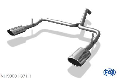 NI190001-371, Nissan Pathfinder R51 2.5l dCi 128kW, Endrohrsystem rechts/links - 140x90mm  Type 32 rechts/links Geheel RVS, ABE (eintragungsfrei)