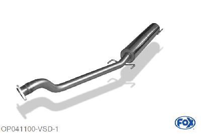 OP041100-VSD, Opel Astra G OPC Limo + Caravan 2.0l 118/141/147kW, Voordemper 55mm Buisdiameter Geheel RVS, Absortie demper, mooie diepe sound, Teilegutachten (eintragungspflichtig)