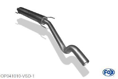 OP041010-VSD, Opel Astra G/ Astra G Coupe 1.4l 66kW 1.6l 55/62/74/76kW 1.8l 85/92kW 2.0l 100kW 2.2l 108kW 1.7l TD 50kW 1.7l TDI 55kW 2.0l DI 60kW 2.0l TD 74kW 2.2 DTi 92kW, Voordemper O63,5mm 63,5mm Buisdiameter Geheel RVS, Absortie demper, mooie diepe sound, Teilegutachten (eintragungspflichtig)