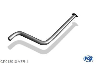 OP043010-VER, Opel Astra J Limousine & Sports Tourer 1.6l Turbo 132kW, Voordemper vervangende buis 63,5mm Buisdiameter Geheel RVS, Zonder goedkeuring (laut StVo. nicht zugelassen)