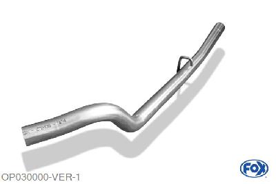 OP030000-VER, Opel Corsa A-CC 1.2l 33/38/40kW 1.3l 44/51kW 1.4l 44/53/60kW, Voordemper vervangende buis 45mm Buisdiameter Geheel RVS, Zonder goedkeuring