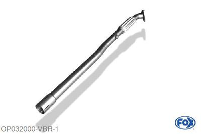 OP032000-VBR, Opel Corsa C 1.0l 43/44kW 1.2l 55/59kW 1.4l 66kW 1.8l 92kW 1.3l D 51kW 1.7l D 48/55kW, Verbindingsbuis met flexibel stuk 45mm Buisdiameter Geheel RVS