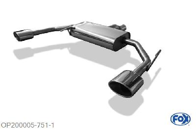 OP200005-751, Opel Signum Sportheck 2.0l 129kW 2.8l 169kW, Einddemper met uitgang rechts/links - 140x90mm  Type 44 rechts/links 70mm Buisdiameter Geheel RVS, Absortie demper, mooie diepe sound, Met E-keur