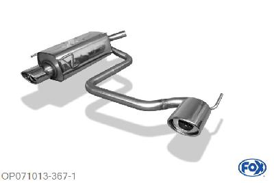 OP071013-367, Opel Tigra B TwinTop 1.4l 66kW 1.8l 94kW 1.3 CDTI 51kW, Einddemper met uitgang rechts/links - 115x85mm  Type 33 rechts/links 45mm Buisdiameter Geheel RVS, Absortie demper, mooie diepe sound