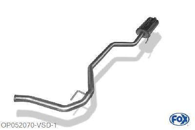 OP052070-VSD, Opel Vectra C Caravan 1.6l 74/77kW 1.8l 81/90/103kW, Voordemper 50mm Buisdiameter Geheel RVS, Absortie demper, mooie diepe sound, Met E-keur