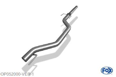 OP052000-VER, Opel Vectra C GTS 2.2l 114kW 3.2l 155kW 2.2l DTi 92kW, Voordemper vervangende buis voor modellen waagerecht verbauten Kat 63,5mm Buisdiameter Geheel RVS, ohne