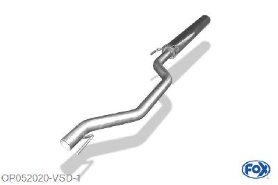 OP052020-VSD, Opel Vectra C GTS 2.2l 114kW 3.2l 155kW 2.2l DTi 92kW, Voordemper voor modellen met senkrecht verbauten Katalysator 63,5mm Buisdiameter Geheel RVS, Teilegutachten (eintragungspflichtig)