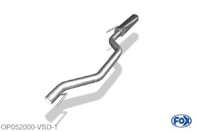 OP052000-VSD, Opel Vectra C GTS 2.2l 114kW 3.2l 155kW 2.2l DTi 92kW, Voordemper voor modellen waagerecht verbauten Kat 63,5mm Buisdiameter Geheel RVS, Teilegutachten (eintragungspflichtig)