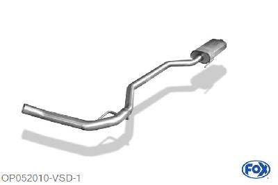 OP052010-VSD, Opel Vectra C/ Vectra C GTS 1.6l 74/77kW 1.8l 81/90/103kW, Voordemper 50mm Buisdiameter Geheel RVS, Absortie demper, mooie diepe sound, Met E-keur