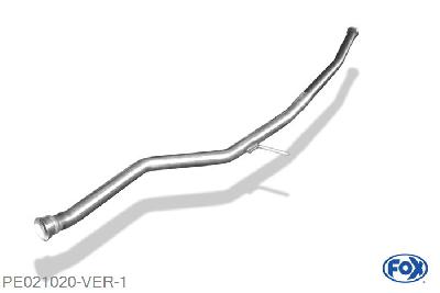 PE021020-VER, Peugeot 206 Limousine/ cc 1.6l 16V 80kW, Voordemper vervangende buis 45mm Buisdiameter Geheel RVS, ohne