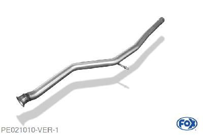 PE021010-VER, Peugeot 206 S16/ 206cc S16 2.0l 16V 99kW, Voordemper vervangende buis met schuifverbinding zum Kat 55mm Buisdiameter Geheel RVS, Zonder goedkeuring