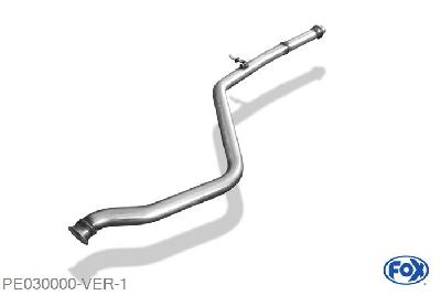 PE030000-VER, Peugeot 306 1.1l 44kW 1.4l 55kW 1.6l 65kW, Voordemper vervangende buis 50mm Buisdiameter Geheel RVS, Zonder goedkeuring