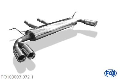 PO100003-072, Porsche Cayenne 4.5l S 250kW 4.5l Turbo 331kW, Einddemper rechts/links - 2x90mm  Type 13 rechts/links 70mm Buisdiameter Geheel RVS, Absortie demper, mooie diepe sound, Zonder goedkeuring