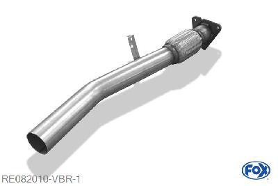 RE082010-VBR, Renault Megane III Coupe 2.0l 184kW, Verbindingsbuis met flexibel stuk und flens 70mm Buisdiameter Geheel RVS, Met E-keur