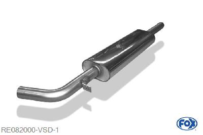 RE082000-VSD, Renault Megane III Schragheck 1.4l 96kW 1.6l 74/81kW 1.5l dCi 63/66/78/81kW 1.6l dCi 96kW, Voordemper 55mm Buisdiameter Geheel RVS, Absortie demper, mooie diepe sound, Met E-keur