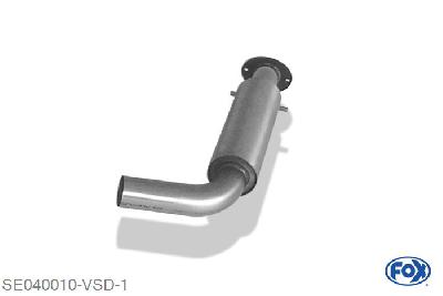 SE040010-VSD, Seat Leon Cupra R Typ 1M 1.8l T 154/165kW, Voordemper O70mm 70mm Buisdiameter Geheel RVS, Absortie demper, mooie diepe sound, Teilegutachten (eintragungspflichtig)