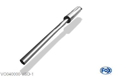 VO040000-VSD, Volvo S60 2.4l D 93/96/120/136kW, Voordemper 63,5mm Buisdiameter Geheel RVS, Absortie demper, mooie diepe sound, Met E-keur