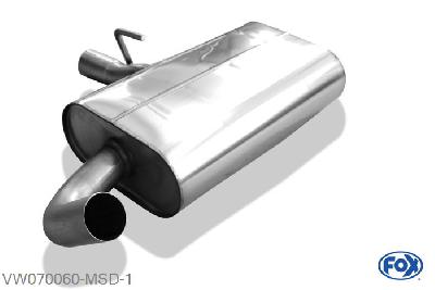 VW070060-MSD, VW Corrado 16V/ VR6 1.8l 118kW 2.0l 16V 100kW, Middendemper 55mm Buisdiameter Geheel RVS, Absortie demper, mooie diepe sound, Met E-keur