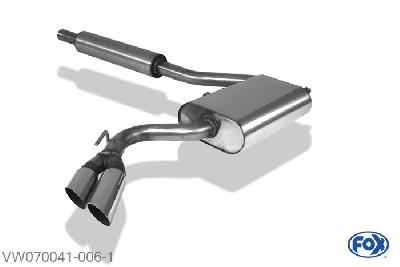 VW070041-006, VW Corrado G60 1.8l 118kW, half systeem vanaf Kat Side Pipe - 2x70mm  Type 10 55mm Buisdiameter Geheel RVS, Teilegutachten (eintragungspflichtig)