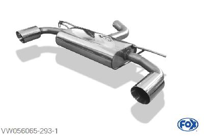 VW056065-293, VW Golf VII - 2,0l GTI 2.0l 162/169kW, Einddemper rechts/links - 1x100mm  Type 25 rechts/links 70mm Buisdiameter Geheel RVS, Absortie demper, mooie diepe sound, Met E-keur