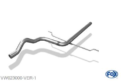 VW023000-VER, VW Passat 3B/ 3BG 1.6l 74/75kW 1.8l 85/92/110kW 1.9l TD 66/74/81/85/96kW, Voordemper vervangende buis 55mm Buisdiameter Geheel RVS, Zonder goedkeuring