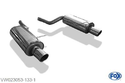 VW023053-133, VW Passat 3B/ 3BG 4-Motion 2.3l 110/125kW 2.8l 142kW 1.9l TDI 81/85kW 2.5l TDI 110kW, Einddemper rechts/links - 1x100mm  Type 16 rechts/links 63,5mm Buisdiameter Geheel RVS, Absortie demper, mooie diepe sound, TUV-Teilegutachten (eintragungspflichtig)