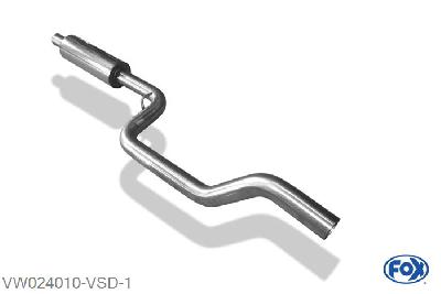 VW024010-VSD, VW Passat 3C/ 3C CC 2.0l TDI 100/103kW, Voordemper O63,5mm 63,5mm Buisdiameter Geheel RVS, Absortie demper, mooie diepe sound, Met E-keur