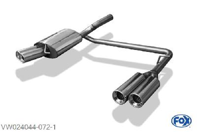 VW024044-072, VW Passat 3C/ 3C CC 2.0l TDI 100/103kW, Einddemper met uitgang rechts/links - 2x90mm  Type 13 rechts/links 63,5mm Buisdiameter Geheel RVS, Absortie demper, mooie diepe sound, Met E-keur