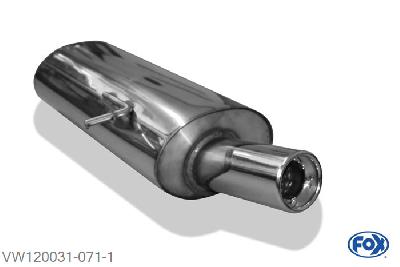 VW120031-071, VW Sharan Typ 7M - 4-Motion/ Syncro 2.8l 128/150kW 1.9l TDI 85kW, Einddemper met eindstuk 1x90mm  Type 13 55mm Buisdiameter Geheel RVS, Absortie demper, mooie diepe sound, Met E-keur