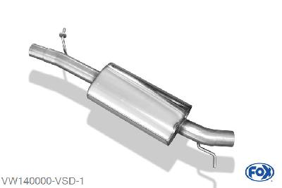 VW140000-VSD, VW Touareg Typ 7L 3.2l V6 162/177kW 3.0l V6 TDI 165kW, Voordemper - 6-Zylinder 70mm Buisdiameter Geheel RVS, Absortie demper, mooie diepe sound, Met E-keur