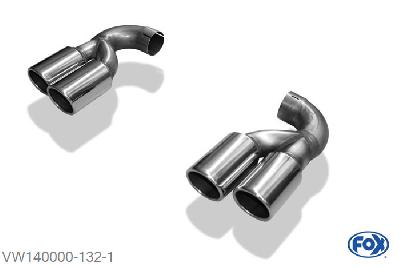 VW140000-132, VW Touareg Typ 7L 4.2l V8 228kW 3.0l V6 TDI 165kW 5.0l V10 TDI 230kW, Endrohrpaar zum Anstecken - 2x90mm  Type 16 rechts/links 70mm Buisdiameter Geheel RVS, ABE (eintragungsfrei)