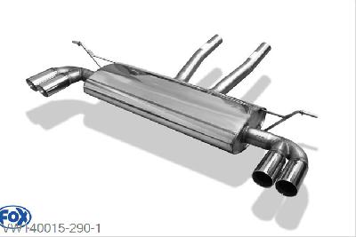 VW140015-290, VW Touareg Typ 7L 4.2l V8 228kW 5.0l V10 TDI 230kW, Einddemper met uitgang rechts/links - 2x80mm  Type 25 rechts/links - Buisdiameter: 70mm 70mm Buisdiameter Geheel RVS, Absortie demper, mooie diepe sound, Met E-keur