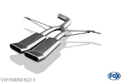 VW150050-622, VW Touran - 1T3 2.0l TDI 81/96/103kW, Endrohr uitgang midden - 2x130x50mm  Type 56 Geheel RVS